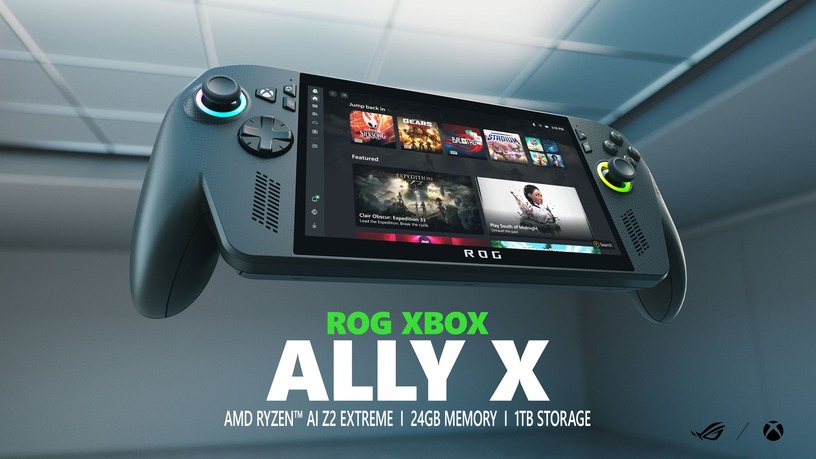 ROG Xbox Ally X発表。待望の携帯XboxゲーミングPC、マイクロソフトとASUS全面協力。Windowsをゲームに最適化 画像