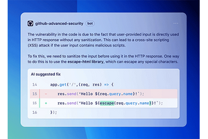 コードの脆弱性をAIが自動で発見、解説と修正提案する機能をGitHubが発表。JavaScript、TypeScript、Java、Python対応 画像