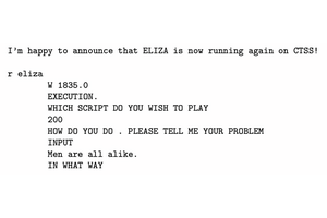 世界初のチャットボット「ELIZA」、60年の時を経て復活。オープンソース化され、UNIX系OSで実行可能に（生成AIクローズアップ） 画像