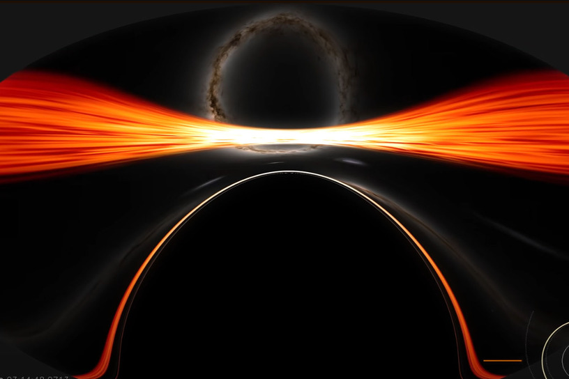 NASA、ブラックホールに落ちてゆく人の視点を映像化。掠めて飛ぶ場合もシミュレーション 画像