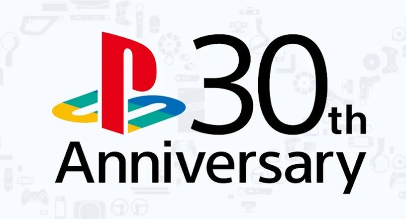 ソニー、PS5 Pro(仮)を堂々とチラ見せ？PlayStation 30周年記念ビジュアルど真ん中に三本線の謎ハード 画像