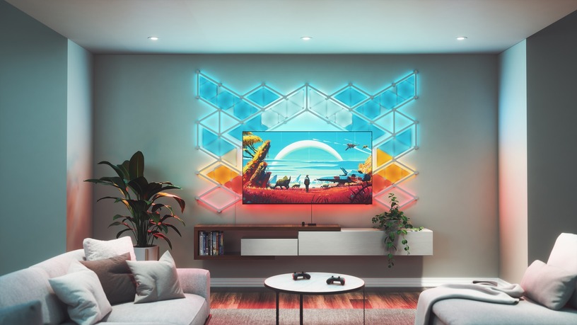 ゲーミング照明と映像を同期させるNanoleaf 4D 予約販売開始、画面の枠を超えて部屋をゲーム世界へ 画像