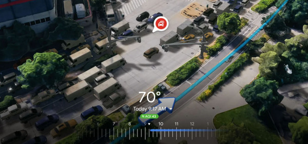 GoogleマップにAI生成の3D経路案内、鳥瞰の「イマーシブビュー」でルートを確認 画像