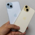 ▲iPhone 15と15 Plus。色はそれぞれ「イエロー」と「ブルー」