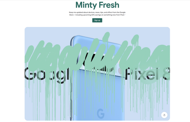 Google、Pixel 8の新色を1月25日に発表か。米Googleストアで「Minty Fresh」の予告