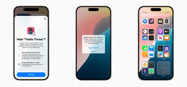 iPhoneがアプリを隠す・個別ロックに(ようやく)対応。通知や検索でも非表示、iOS 18のプライバシー強化新機能