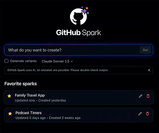 GitHub、プロンプトだけでアプリ生成できる「GitHub Spark」テクニカルプレビュー公開。スマホにも対応