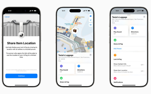 アップル「探す」情報を航空会社などに共有する「Share Item Location」iOS 18.2に導入