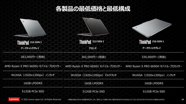 レノボThinkPad Z13 / Z16発売「次の30年を見据えた新シリーズ」に