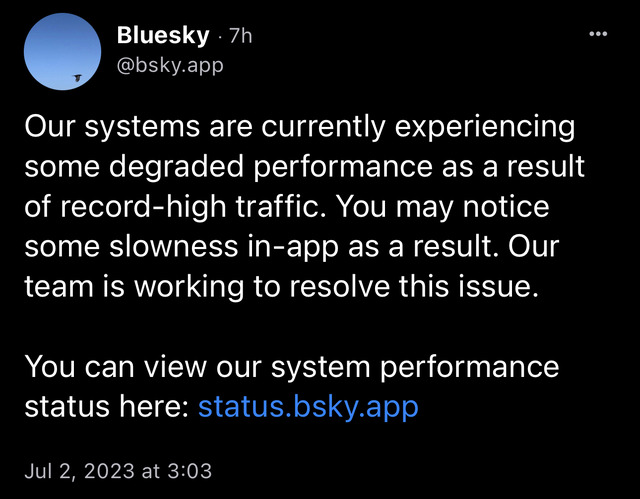 Twitter創業者が支援する『Bluesky』、新規登録を一時停止。Twitterの表示制限騒ぎで激重に