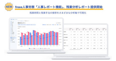 freee人事労務、「人事レポート機能」で残業分析レポートを提供開始